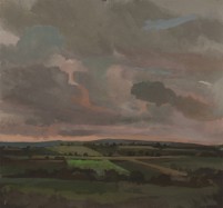 pafa alum elizabeth wilson artist E Wilson gouache oil painting rural landscape pink sky clouds UK Northumberland Westgate Lake District England Buttermere Ireland Wales Scotland philadelphia storm turbulence luminous tonal painting