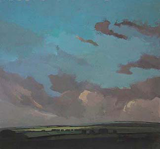 Light Falling Over Gloucestershire Field, UK (8.75" x 9.5") Gouache 2005 - 2006