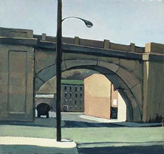 Shurs Lane Train Bridge (8.75″ x 9.5″) Gouache 1997