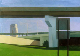 I - 95 Ramps from Callowhill St. (26" x 40") Oil on resin-impregnated paper 1992