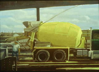 Cement Truck (16″ x 23″) oil on museum board 1991