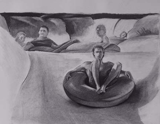 Waterslide (17.5″ x 25.5″) charcoal 1995