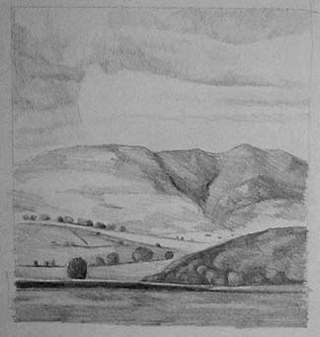 Near Buttermere Sketch (4.75" x 4.75") graphite 2005