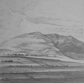 Near Buttermere Sketch II (4.75" x 4.75") graphite 2005