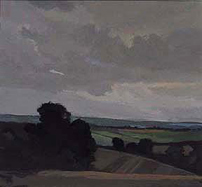 Towards Great Malvern, UK (8.75″ x 9.5″) Gouache 2002