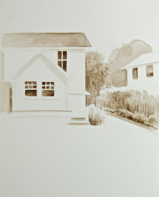 Sarah's House - Greenport, NY  (9" x 7 7.75") ink wash 2013